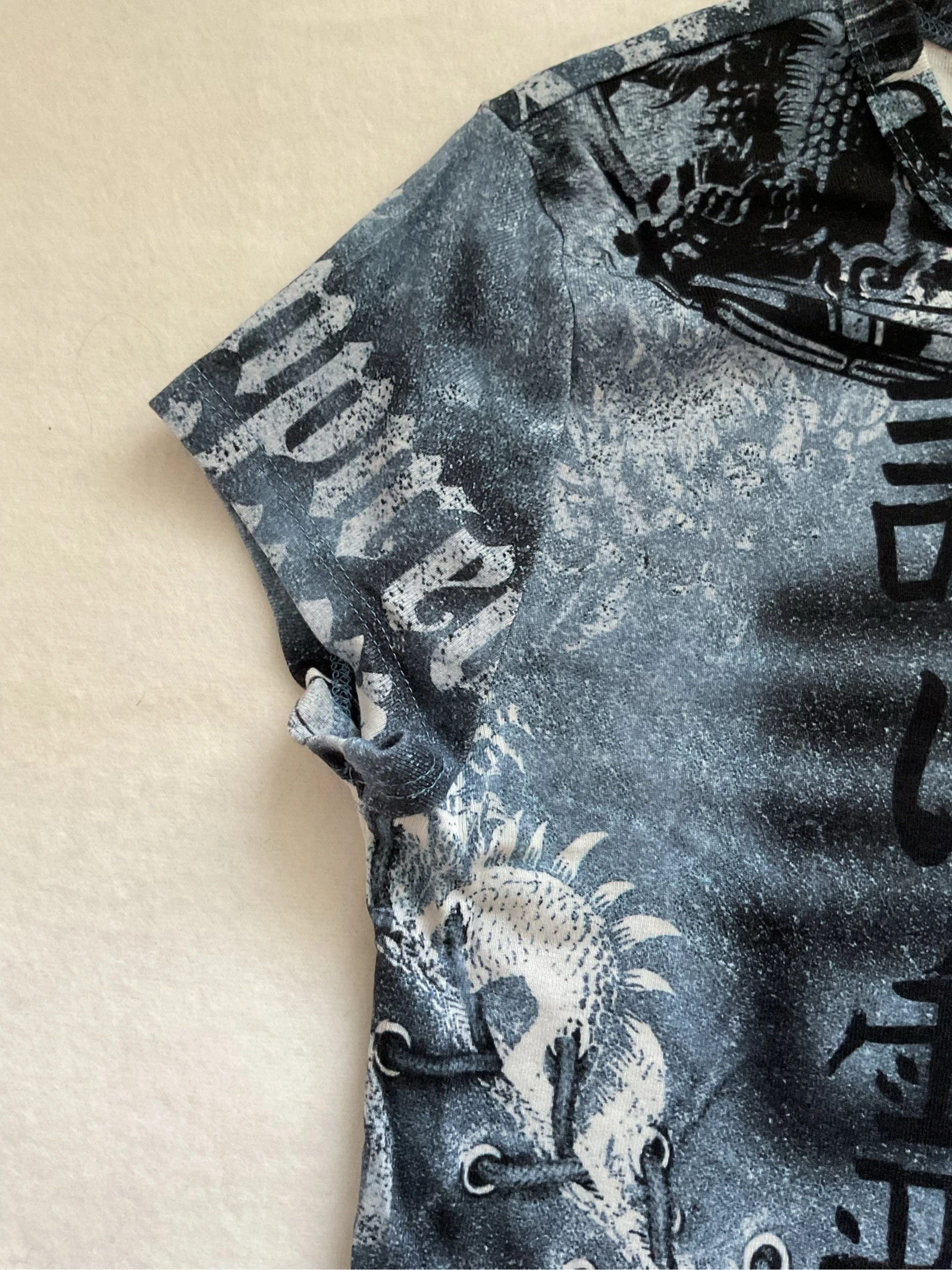 Top Cropped Bershka Azul Estampado Y2K | Tamanho M – photo 4
